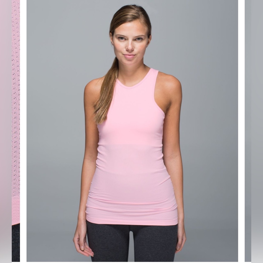 Lululemon seamlessly cover pink tank top